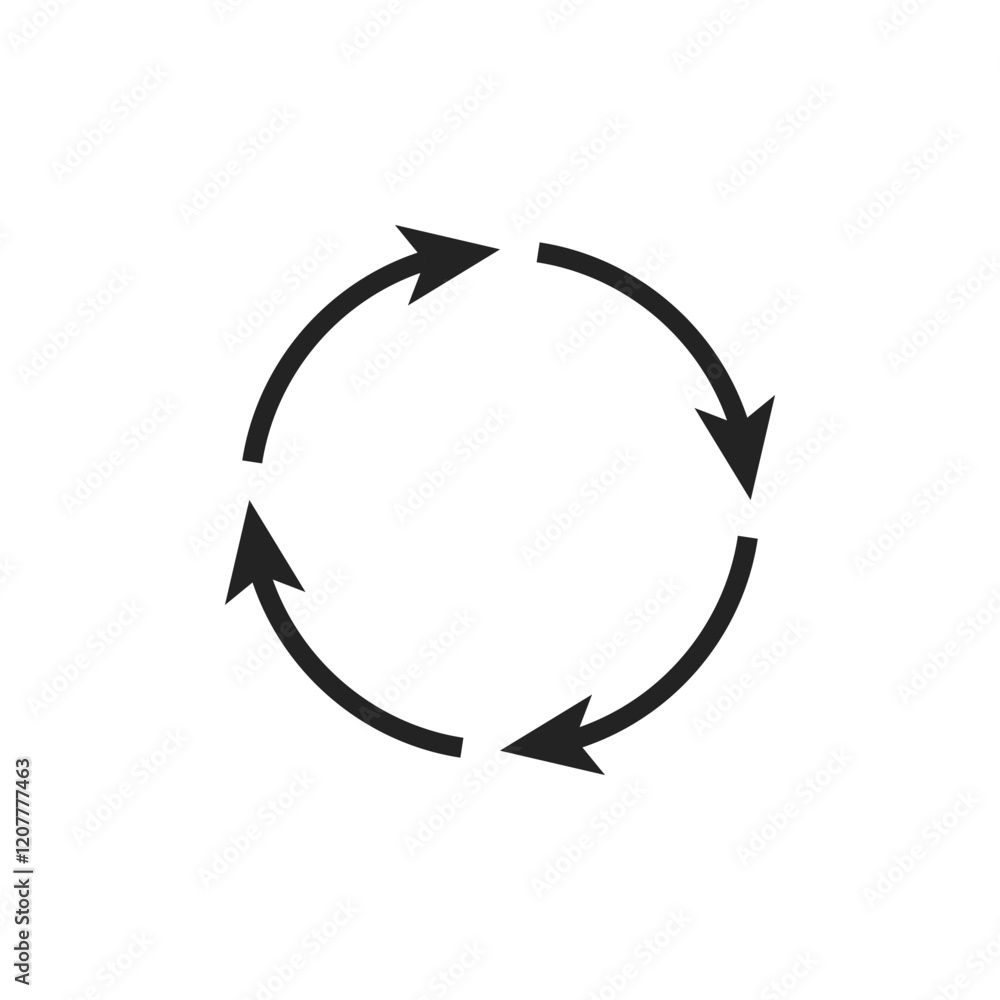 Poster a circular arrow icon that symbolizes and represents refresh or reload functions effectively. it is 