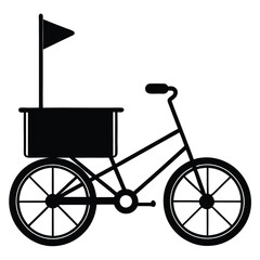 Cargo Bicycle Silhouette with Delivery Basket