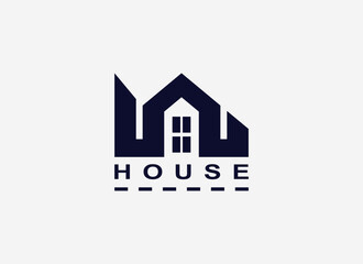 House Logo. Abstract Geometric Shape Home Symbol. Usable for Business, Banding Logos. Flat Vector Logo Design Template Element.
