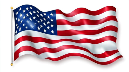 Obraz premium USA flag banner on a white background
