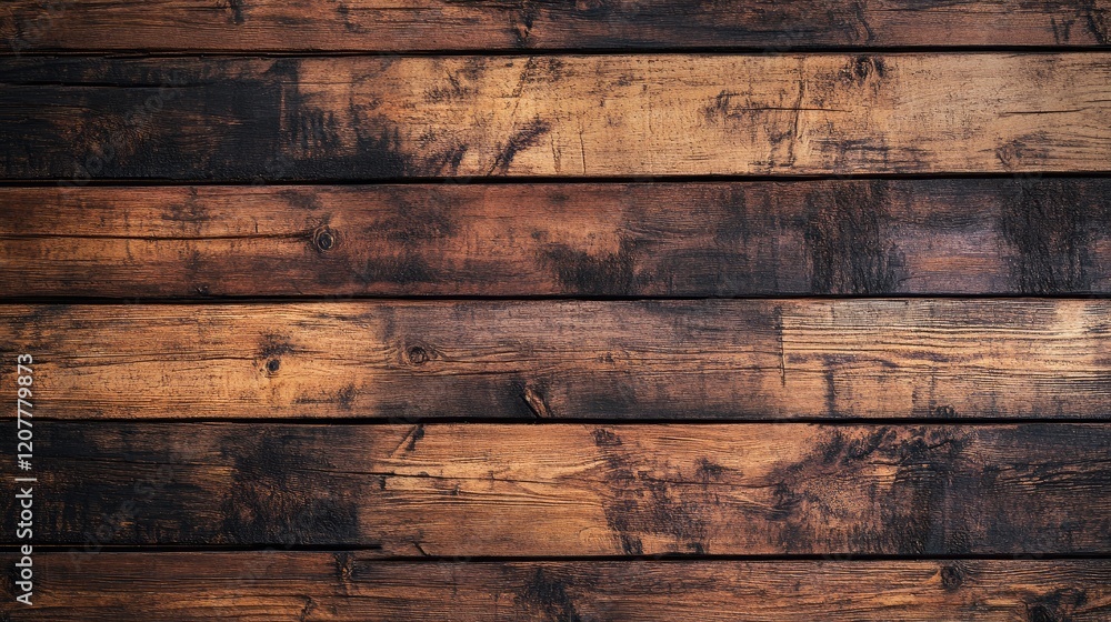 Poster aged hardwood floor texture featuring rustic wooden planks with rich tones and grain patterns suitab