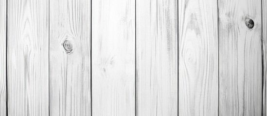 Fototapeta premium White wooden planks textured background with natural knots and imperfections Copy Space