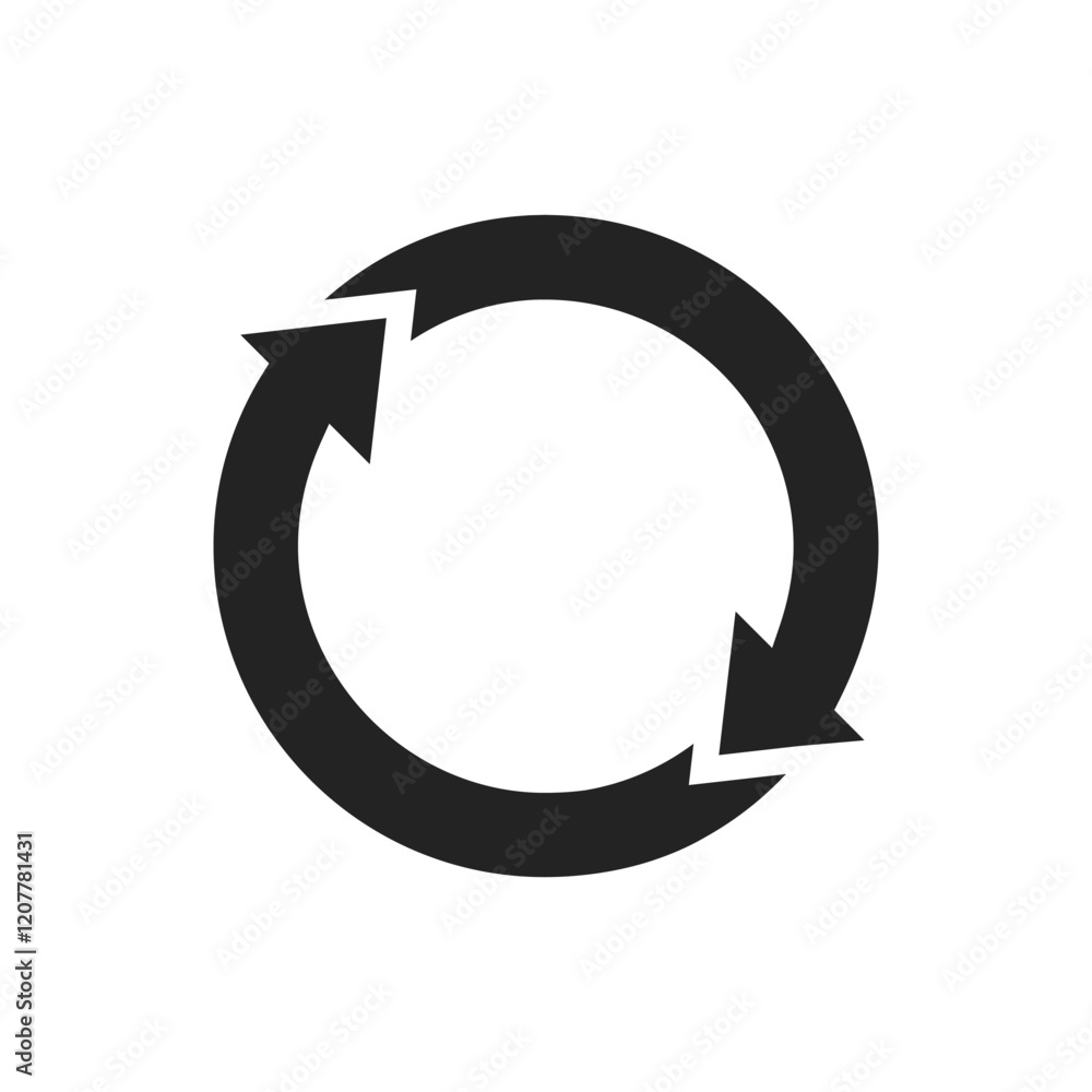 Poster this design features circular arrows symbolizing refreshing and reloading, making it a recognized vi