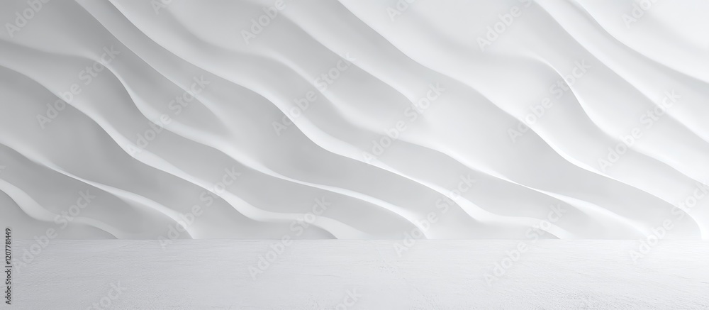 Poster textured abstract background with wavy white lines and ample copy space for design purposes