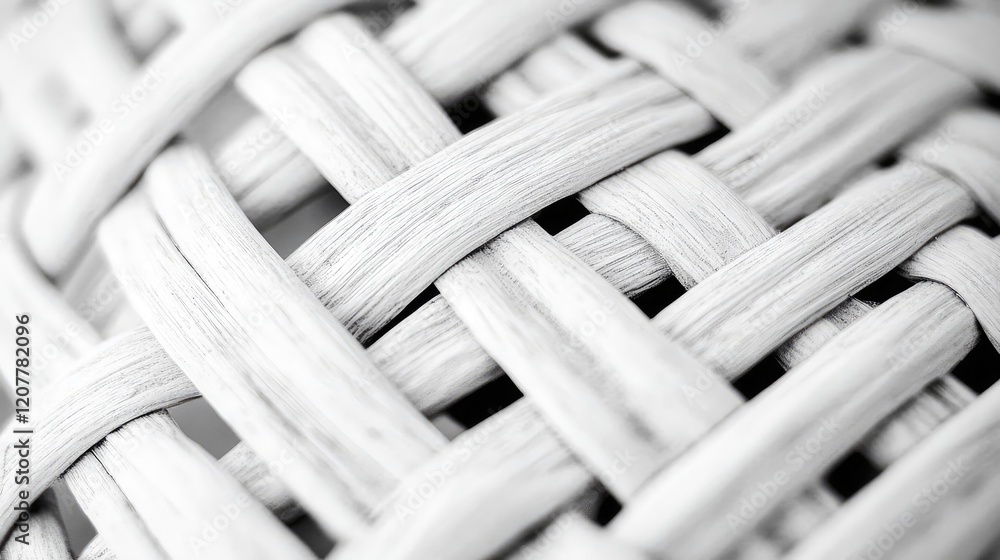 Aufkleber close-up of a woven white texture showcasing intricate patterns and shadows with a blurred backgroun