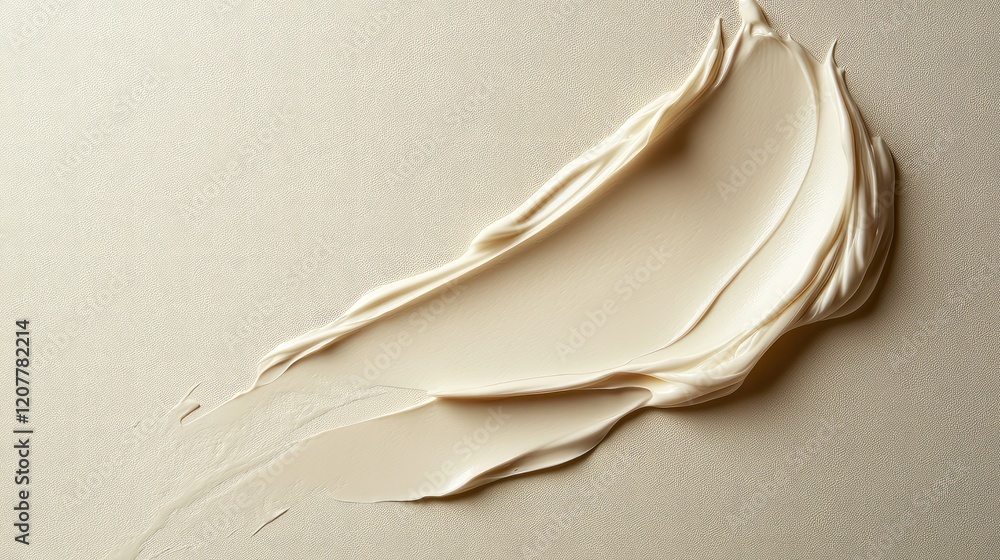 Poster beige cream texture on a textured background with smooth and flowing brush strokes and copy space fo