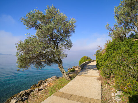 The coast near Cres on a sunny day