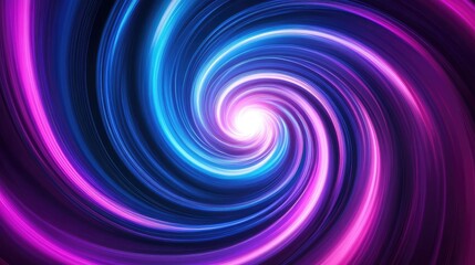 Abstract swirl design with vibrant blue and pink colors creating a dynamic motion effect and copy space for text placement