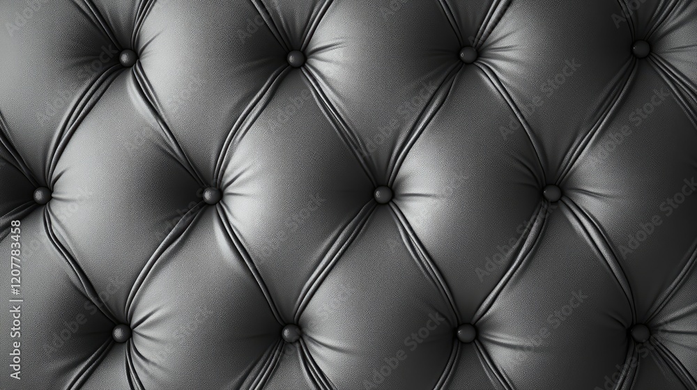 Poster elegant gray textured upholstery fabric pattern with button tufting for high-end interior design app