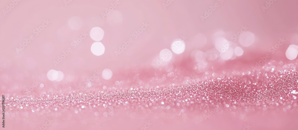 Poster abstract pink glitter background with soft bokeh lights and sparkling textures, ideal for design and