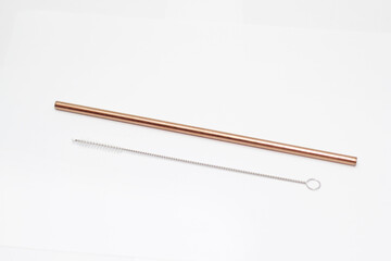 straight and bent gold and silver straws