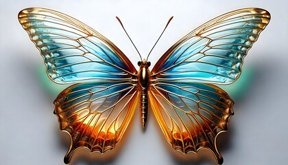 Fototapeta premium Artistic Butterfly Design with Vibrant Golden Highlights
