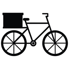 Cargo Bicycle Silhouette with Delivery Basket