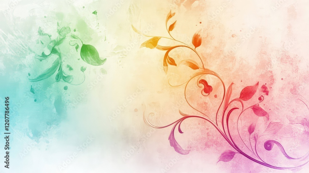 Poster colorful abstract background with floral elements and soft gradients ideal for presentations and des