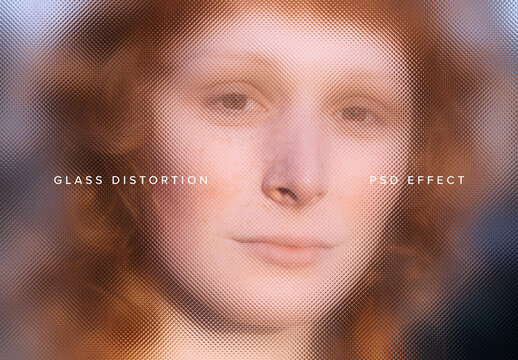 Glass Distortion Image Effect Mockup