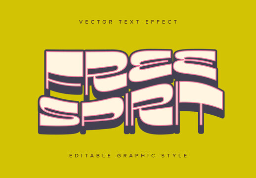 Bold Warped Text Effect Mockup