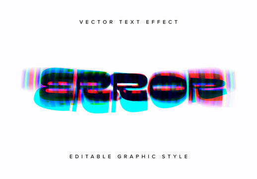 Glitch Text Effect Mockup