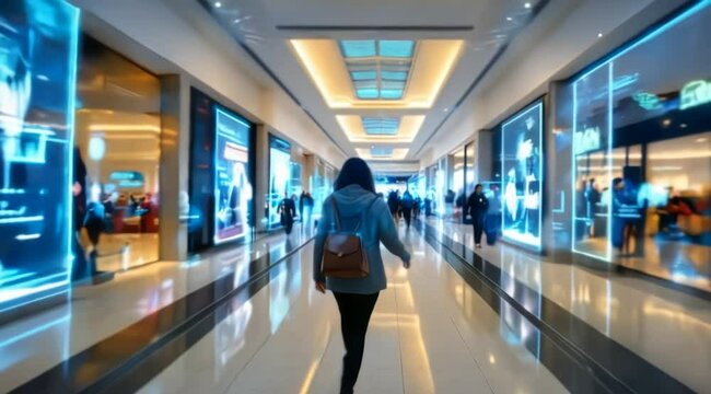 Future Shopping Mall Experience: Interactive Displays and Customer Journey