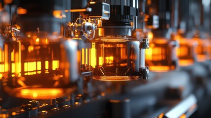 Illuminated Industrial Machinery: A Glowing Symphony of Science and Technology