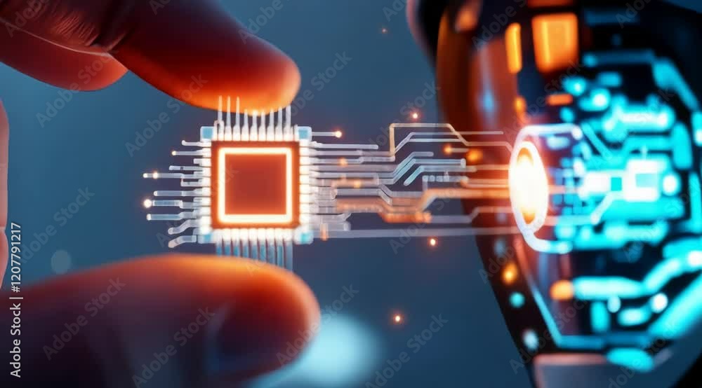 Poster ai chip installation: futuristic tech integration - seamless and efficient