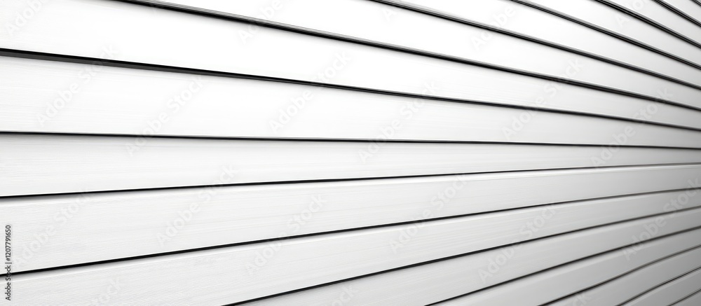 Poster white wooden wall with horizontal planks and shadows creating lines and texture copy space