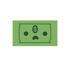 Panic dollar illustration. Emoticon dollar