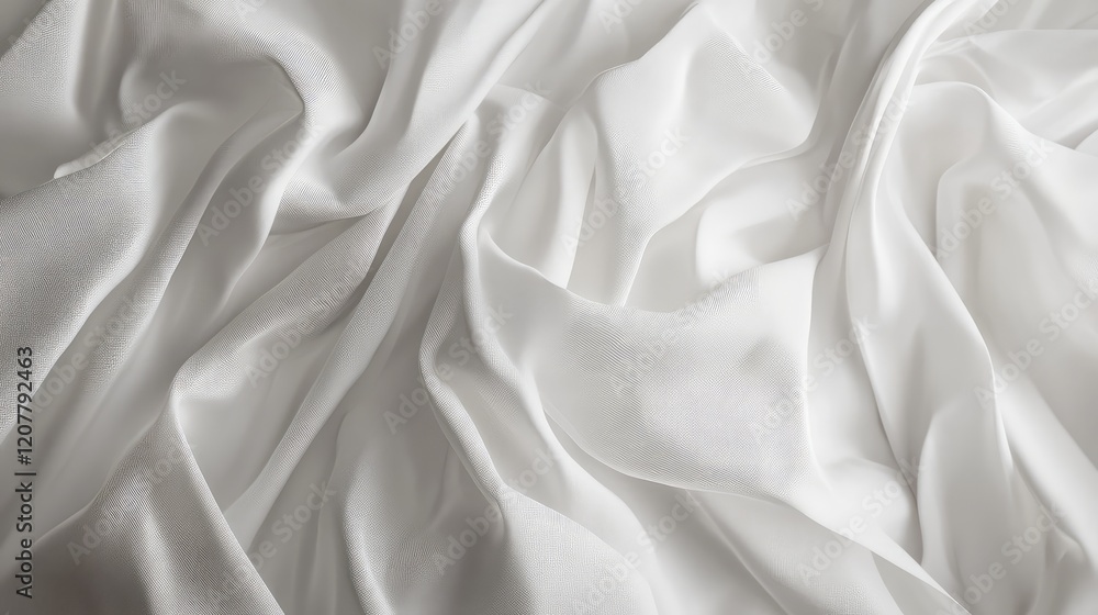 Aufkleber white silk fabric texture background with soft folds and drapes showcasing smooth and glossy surface