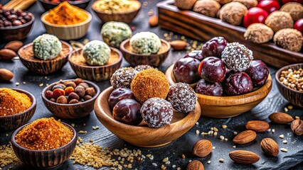 Healthy Vegan Sweets: Dates, Prunes, Cocoa, Nuts & Coconut