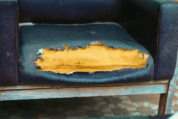 the sofa was damaged and the foam was visible
