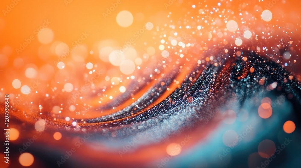Poster colorful abstract background with sparkling light effects and flowing wave patterns copy space