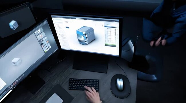 3D Modeling Workflow: Designing a Futuristic Device on Multiple Screens