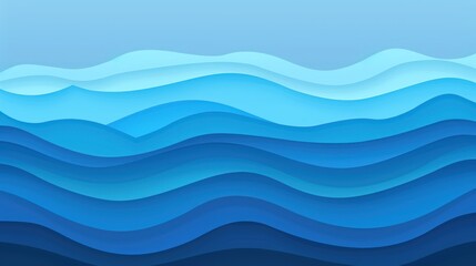 Fototapeta premium Abstract Ocean Waves: A Serene Blue Symphony