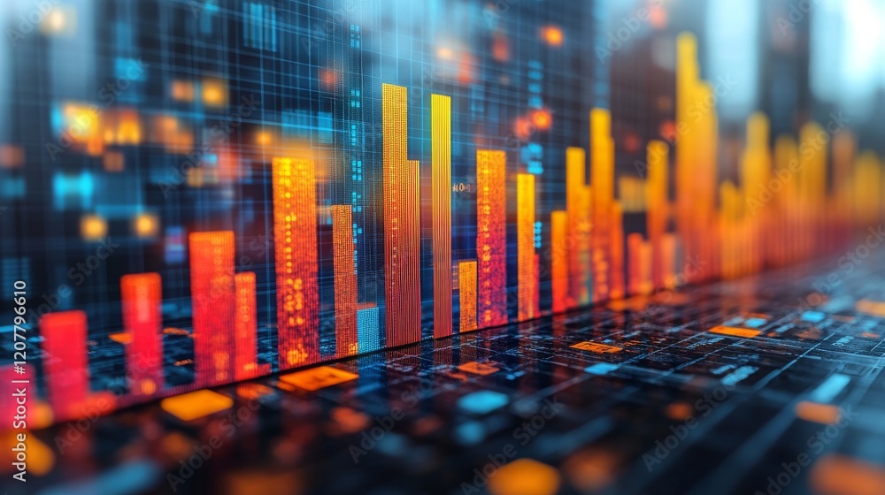 Poster bar graph displaying longevity statistics with vibrant colors in a modern data visualization setting