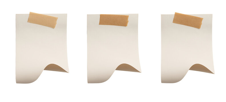 Three Vertical Notepads Taped to a Surface