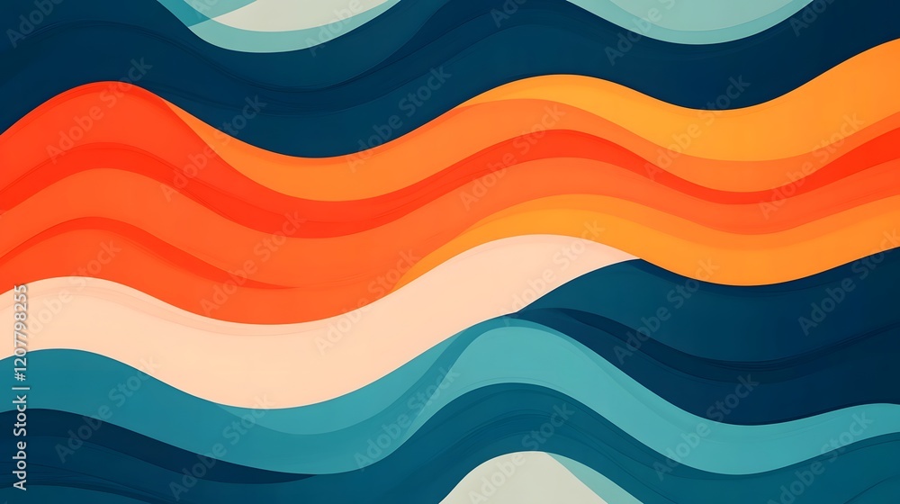 Aufkleber flowing waves of vibrant colors creating a captivating abstract background