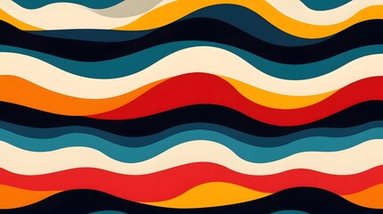 Vibrant Wavy Lines in a Dynamic Color Palette Creating a Fluid and Contemporary Abstract Design