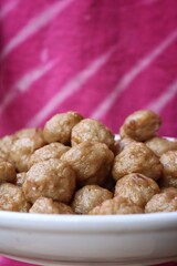 Close up of meatballs homemade