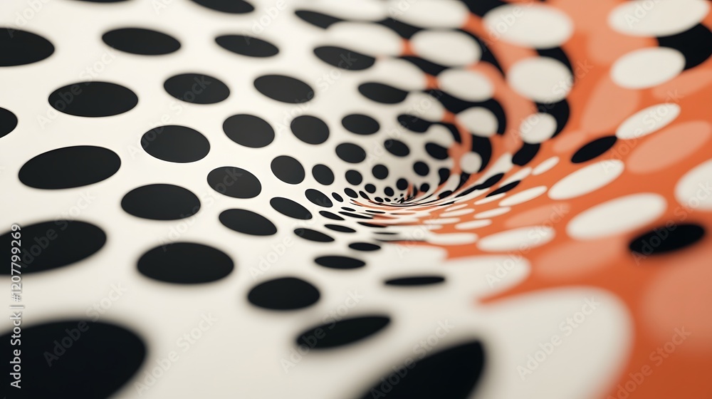 Poster mesmerizing dotted spiral design with dynamic motion and vibrant contrast