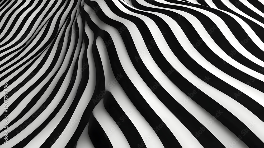 Poster bold and striking contrast of thin alternating lines in minimalist abstract design