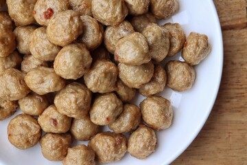 Close up of meatballs homemade