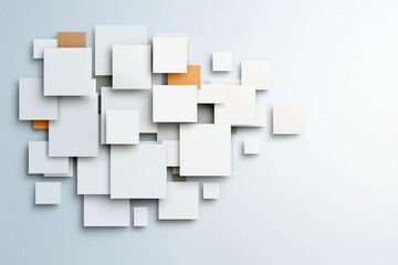 Obraz premium Abstract Composition of Geometric White and Orange Shapes on a Soft Background for Modern Design Use