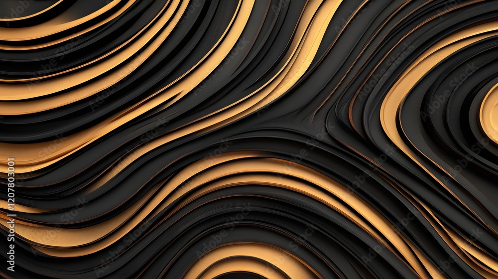 Aufkleber captivating fluid curves and loops forming an organic abstract pattern