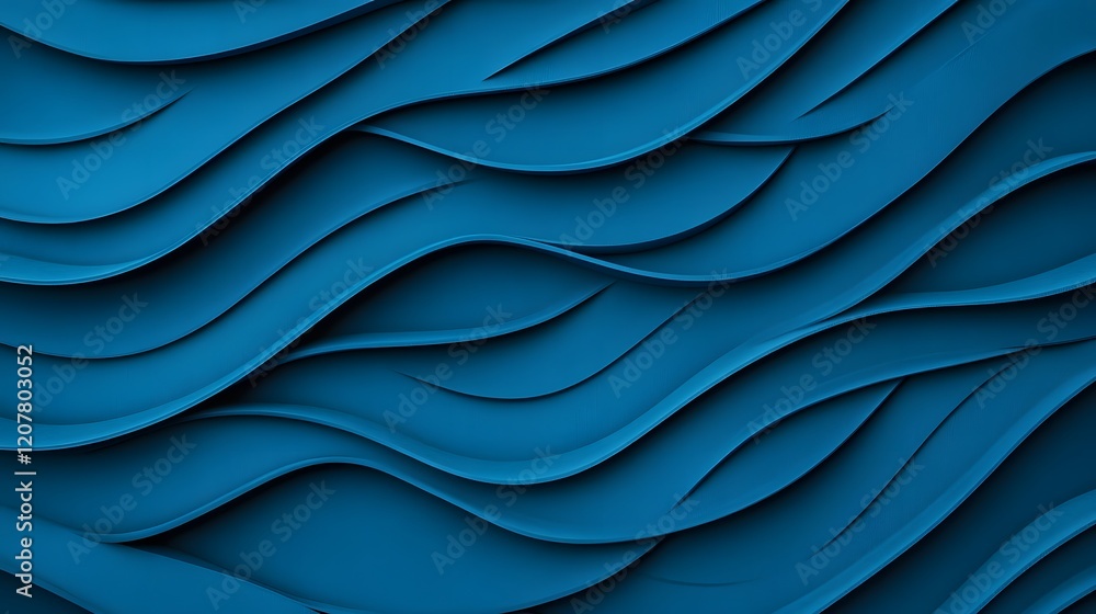 Aufkleber flowing blue abstract geometric pattern of intersecting curved lines