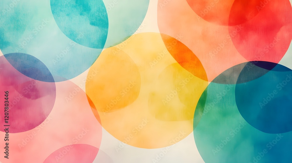 Poster faded overlapping circles in dreamy gradient transparencies