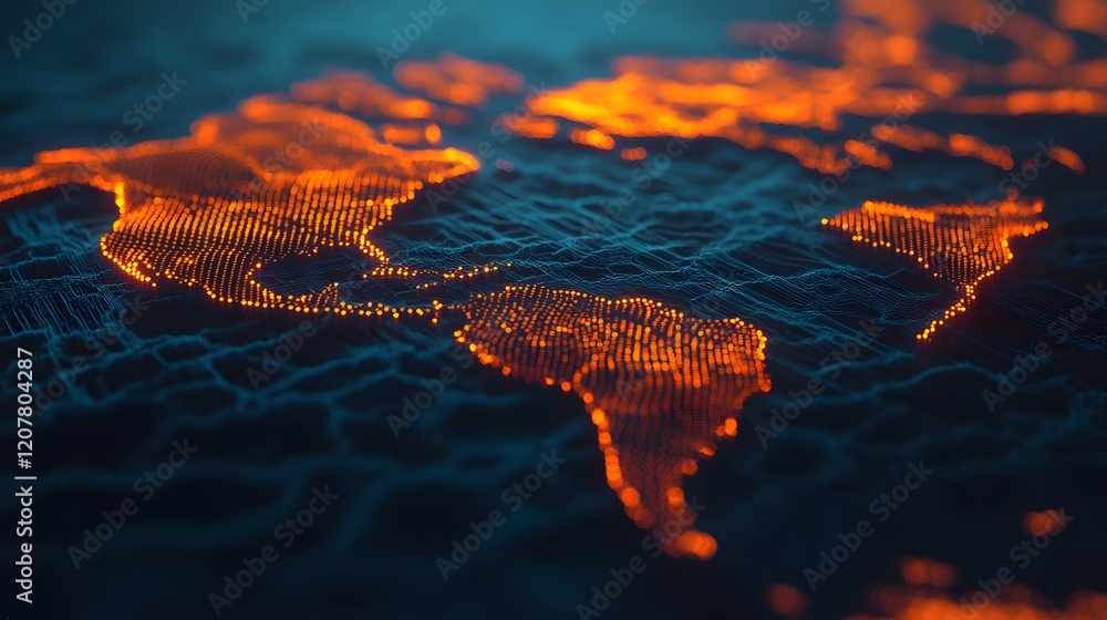 Poster streamlined global shipping network - minimal 3d of connectivity