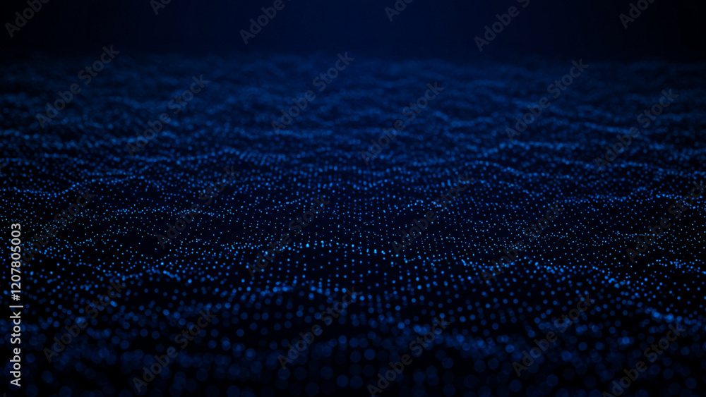 Aufkleber 3d abstract dark blue background with dots pattern vector design, technology theme, dimensional dott
