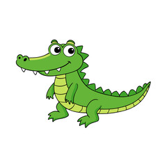 cartoon crocodile isolated on white