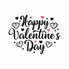 Happy Valentines Day typography poster with handwritten calligraphy text design