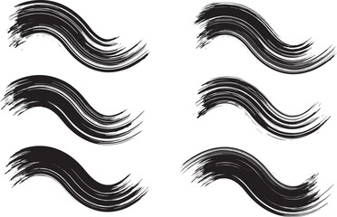 Fototapeta premium black brush strock set 