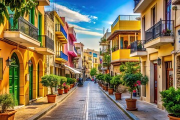 Fototapeta premium Heraklion Greece Area Map - Candid Photo, Cityscape